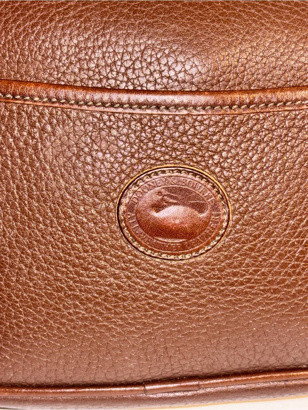 Dooney & Bourke Brown Pebbled Leather Messenger Crossbody